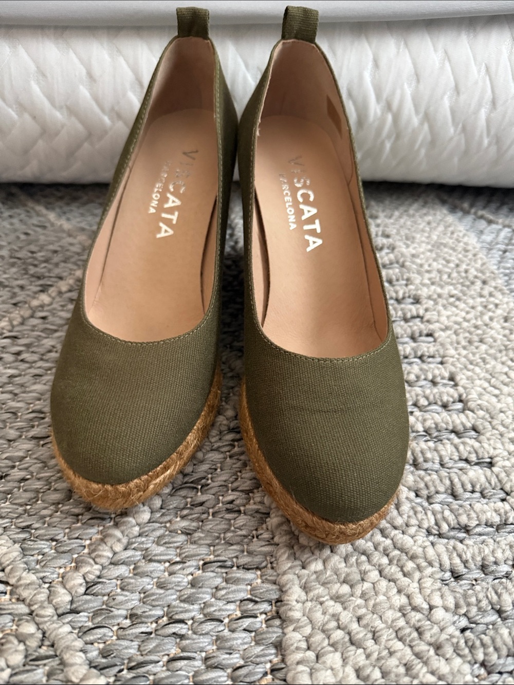 VISCATA Olive Canvas Espadrille Wedge - Stylish Slip-On Wedges